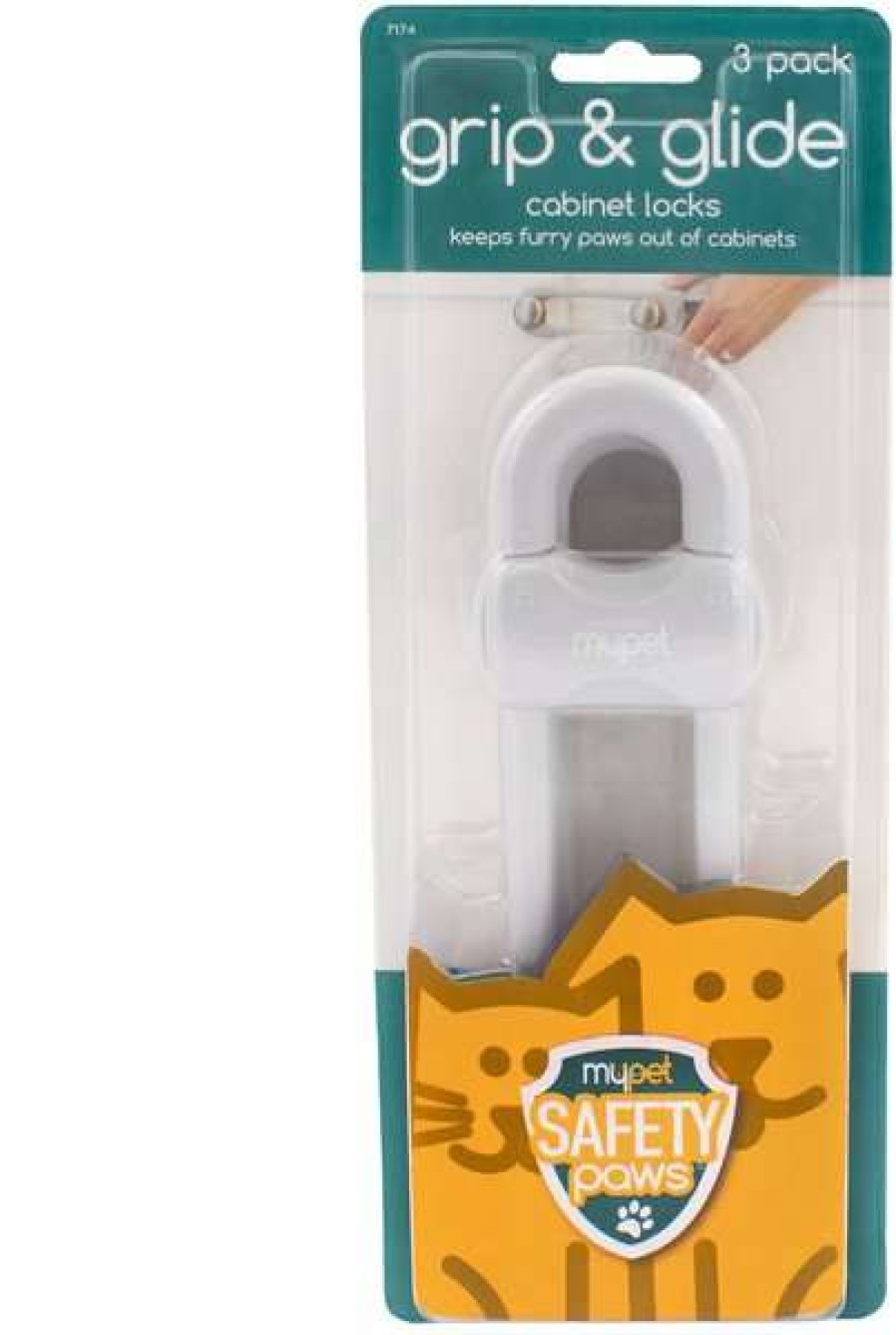 Cat * | Mypet Safety Paws Grip & Glide Cabinet Locks For Dog & Cat, Gray, 3 Count Discount