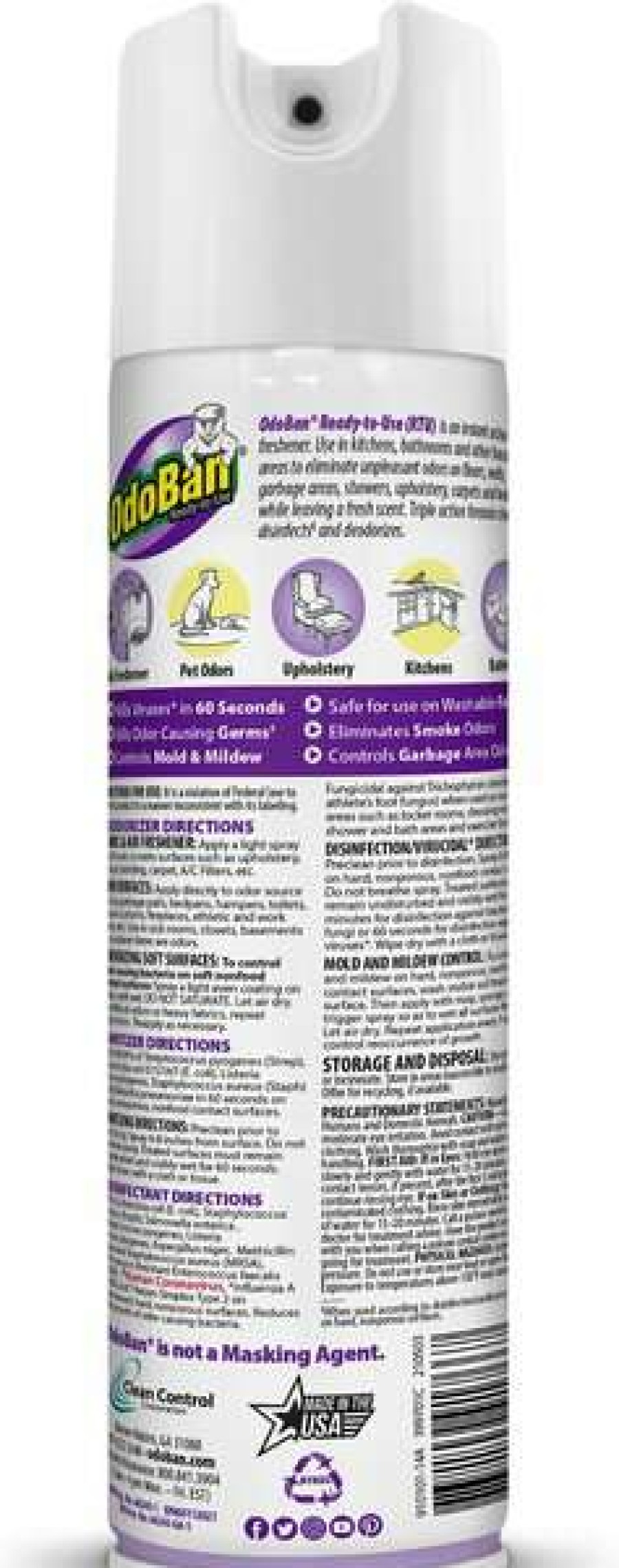 Cleaning & Potty * | Odoban Disinfectant Fabric & Air Freshener Lavender Spray, 14.6-Oz Bottle Shop