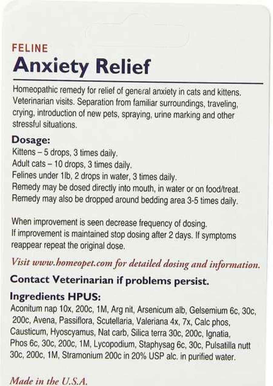 Cat * | Homeopet Feline Anxiety Relief Cat Supplement, 450 Drops Free Delivery