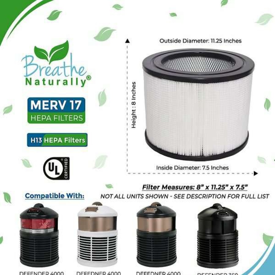 Cleaning & Potty * | Breathe Naturally Replacement Hepa Filter For Filter Queen Defender 4000 Series Air Purifiers Sale