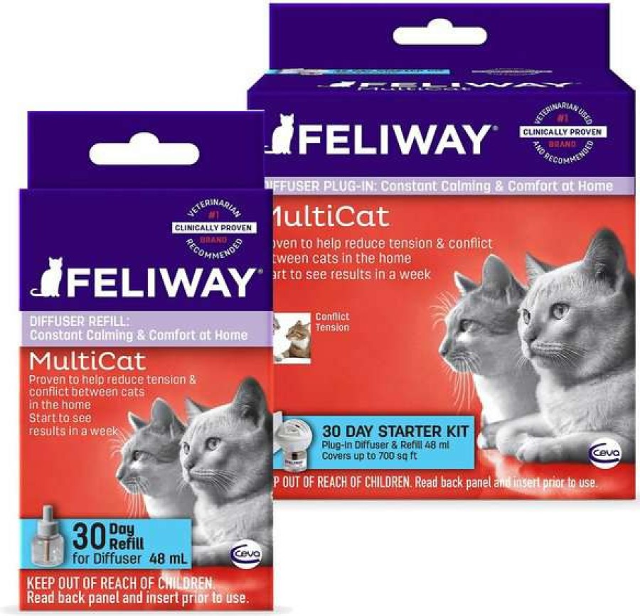 Cat * | Bundle: Feliway Multicat Calming Diffuser Refill For Cats, 30 Day, 1 Count + Feliway Multicat 30 Day Starter Kit Calming Diffuser For Cats, 1 Count Shop