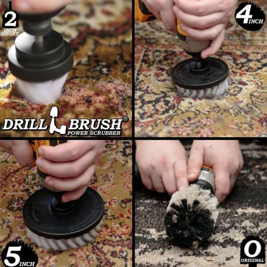 Cat * | Drillbrush Power Scrubber 4-Piece Pet Hair Removal Kit, Soft Bristle Drill Brush Shop