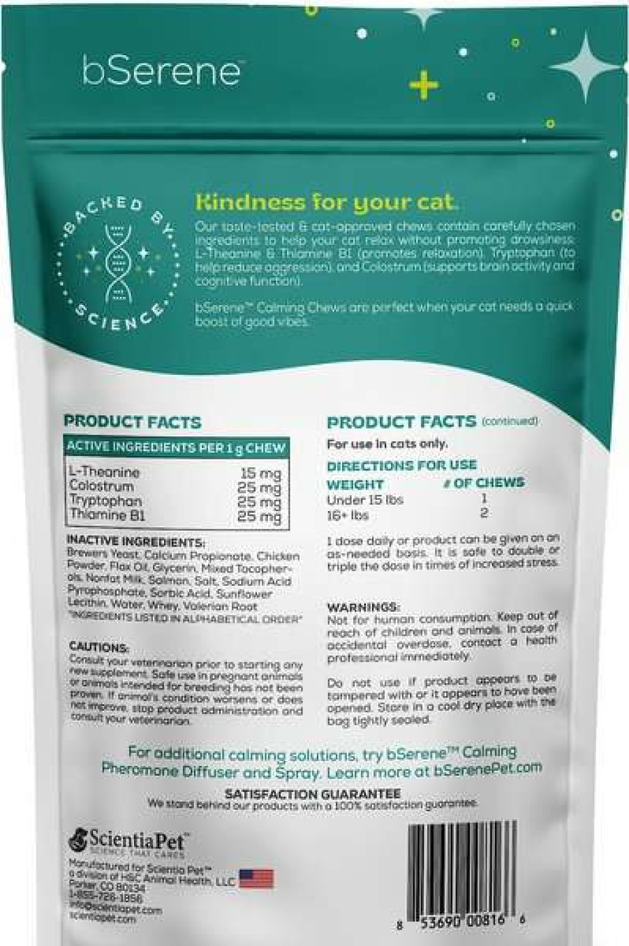 Cat * | Bserene Salmon Flavored Calming Soft Chew Cat Supplement, 60 Count Discount