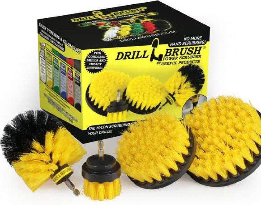 Cat * | Drillbrush Power Scrubber 4-Piece Stiffness Pet Stain & Hair Removal Kit, Medium Bristle Drill Brush Free Delivery