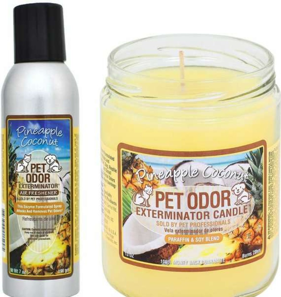 Cleaning & Potty * | Bundle: Pet Odor Exterminator Pineapple Coconut Air Freshener, 7-Oz Spray + Pet Odor Exterminator Pineapple Coconut Deodorizing Candle, 13-Oz Jar Outlet