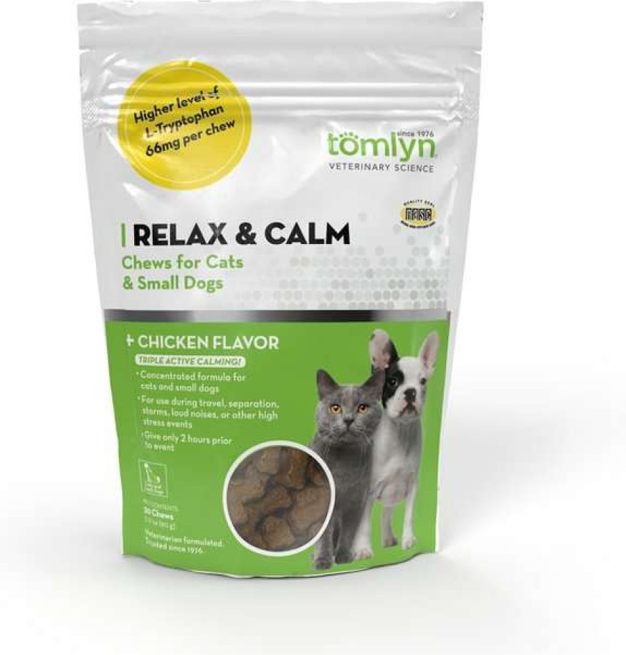 Cat * | Tomlyn Relax & Calm Chicken Flavored Soft Chews Calming Supplement For Cats & Dogs, 30 Count Sale