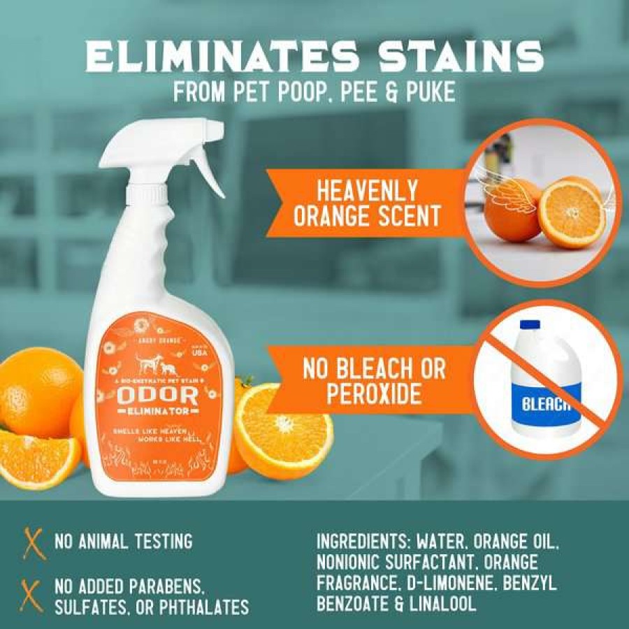 Cleaning & Potty * | Angry Orange Bio-Enzymatic Pet Stain & Odor Eliminator Spray, 32-Oz Bottle Discount