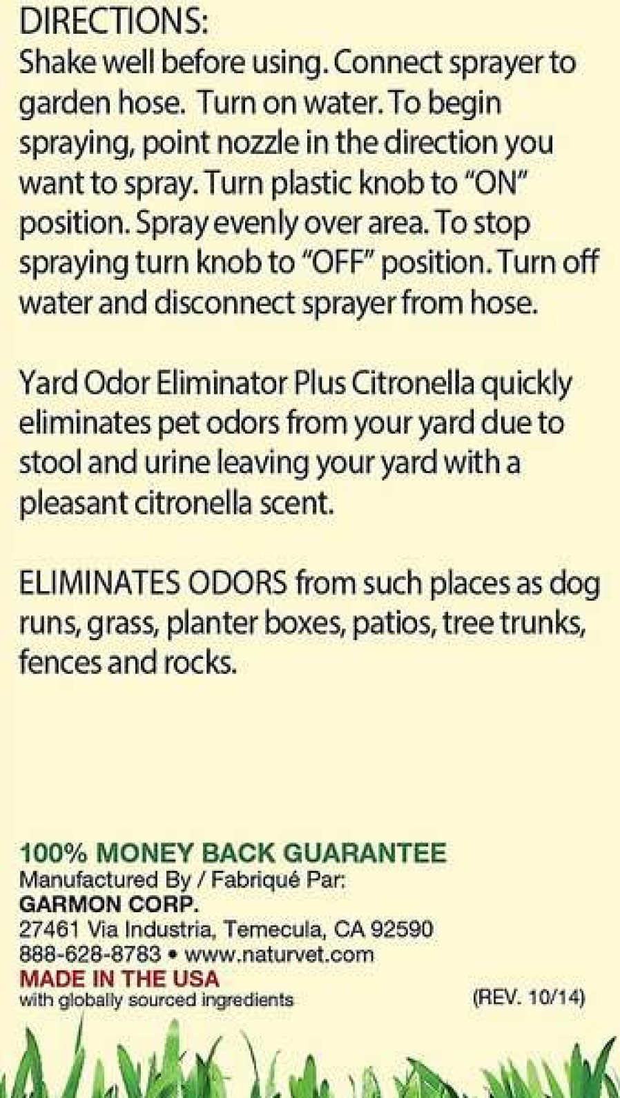 Cleaning & Potty * | Naturvet Yard Odor Eliminator Plus With Citronella, 32-Oz Bottle Shop