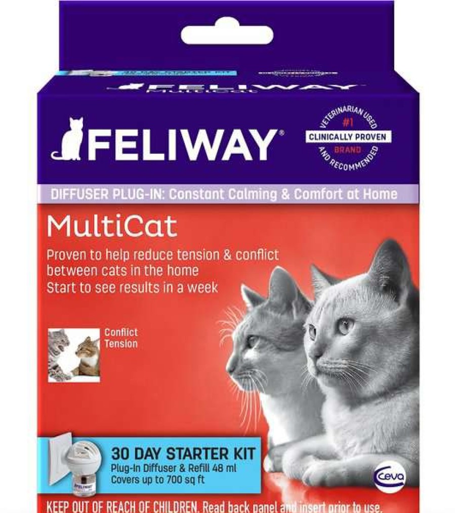 Cat * | Bundle: Feliway Multicat 30 Day Starter Kit Calming Diffuser For Cats, 1 Count + Feliway Classic Calming Spray For Cats, 60-Ml Outlet