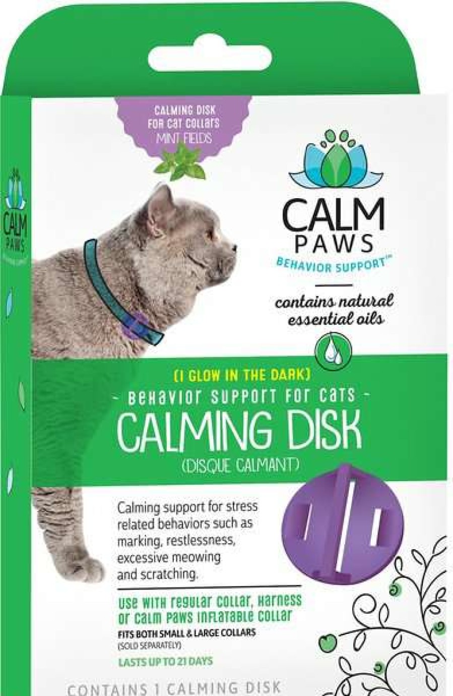 Cat * | Calm Paws Behavior Support Calming Disk Collar Attachment For Cats Sale