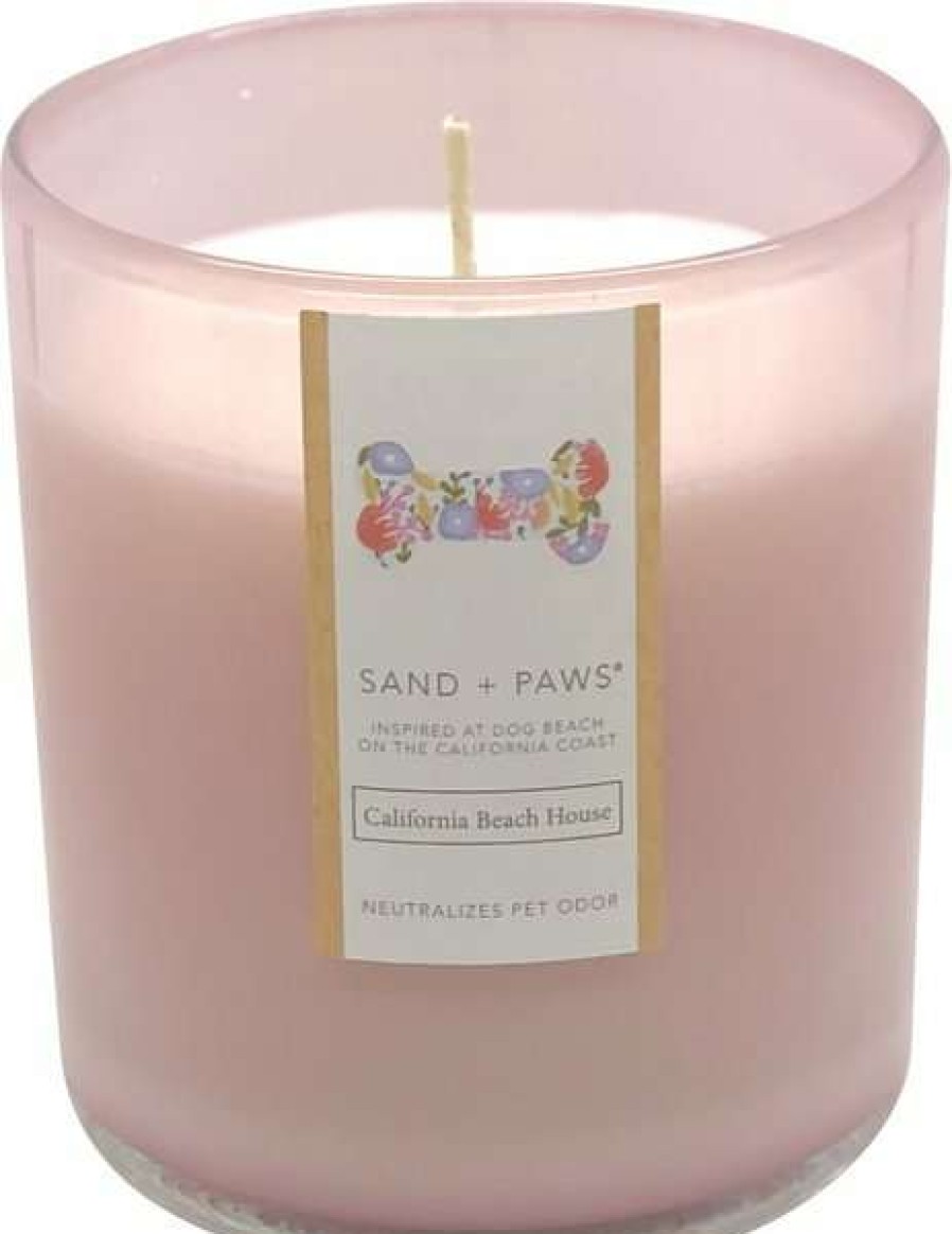 Home Goods * | Sand + Paws Vertical Label California Beach House Scented Candle, 12-Oz Jar Free Delivery