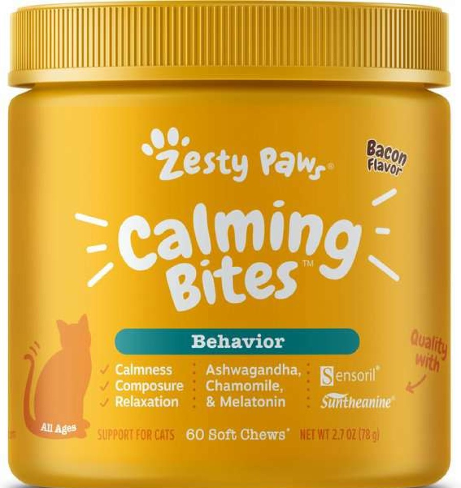 Cat * | Zesty Paws Calming Bites Bacon Flavored Soft Chews Calming Supplement For Cats, 60 Count Shop