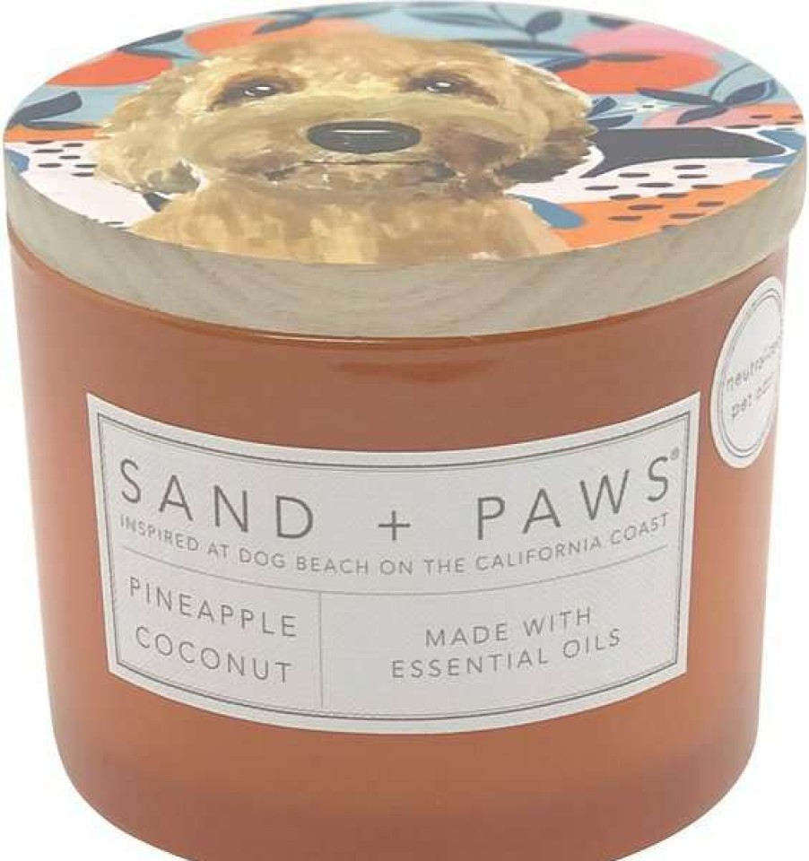 Home Goods * | Sand + Paws Cockapoo Pineapple Coconut Scented Candle, 12-Oz Jar Shop