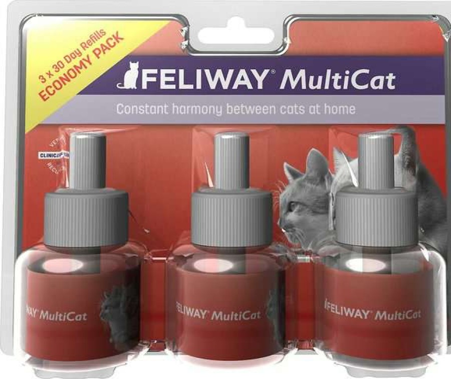 Cat * | Bundle: Feliway Multicat Calming Diffuser Refill For Cats, 30 Day, 3 Count + World'S Best Multi-Cat Unscented Clumping Corn Cat Litter, 28-Lb Bag Discount