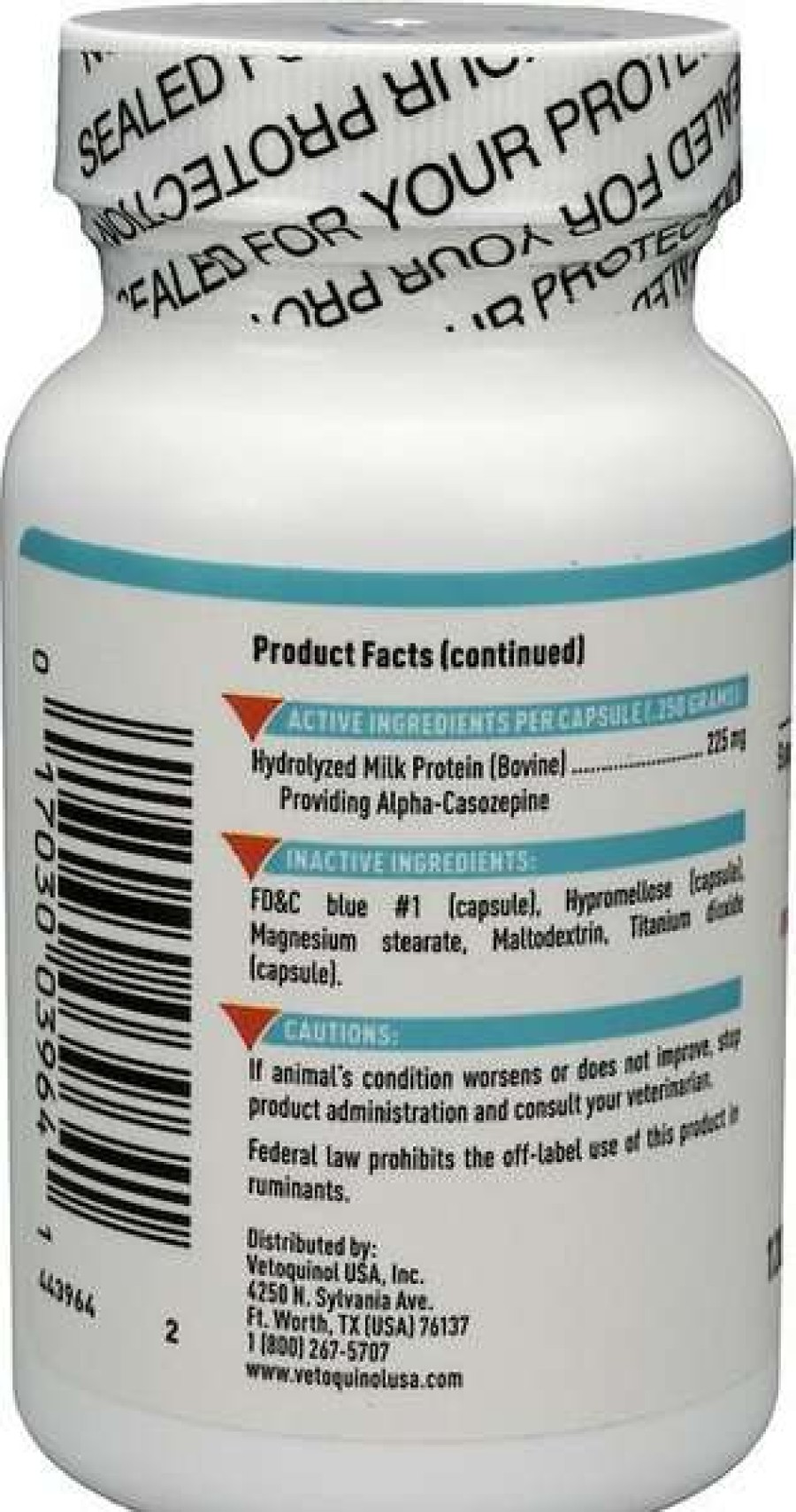 Cat * | Vetoquinol Zylkene 225-Mg Capsules Calming Supplement For Medium Dogs & Cats, 120 Count Shop