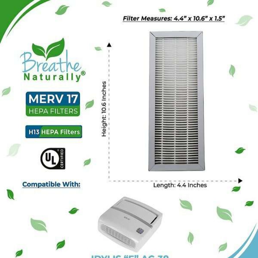 Cleaning & Potty * | Breathe Naturally Replacement Hepa Filter For Idylis "F" Ac-38 Series Air Purifiers, 2 Count Outlet