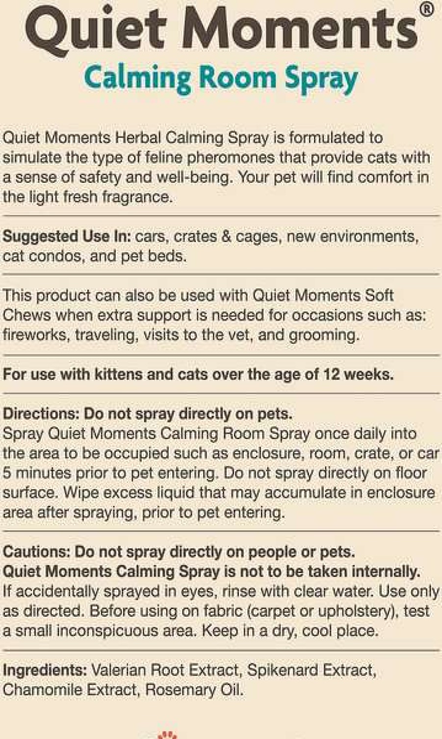 Cat * | Naturvet Quiet Moments Feline Pheromone Calming Spray For Cats, 8-Oz Bottle Discount