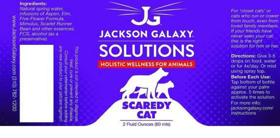 Cat * | Jackson Galaxy Solutions Solutions Scaredy Cat Solution, 2-Oz Free Delivery