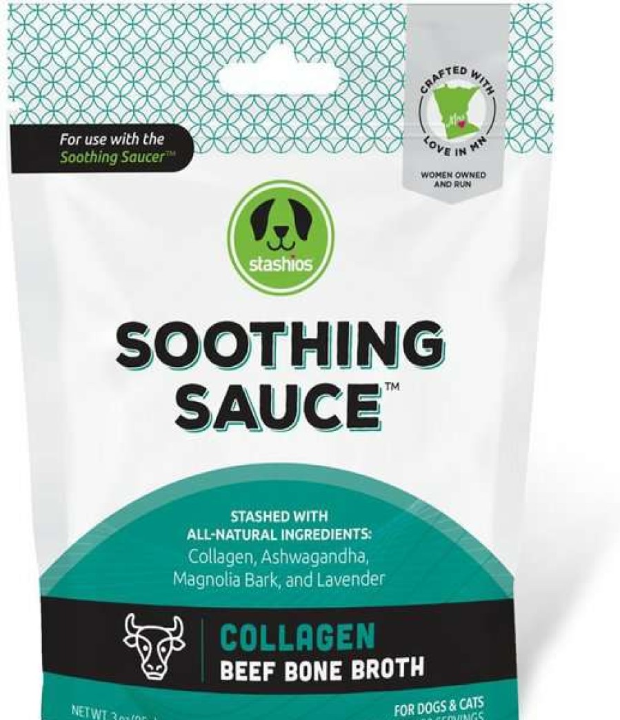 Cat * | Stashios Soothing Sauce Beef Flavor Collagen Powder Supplement For Dogs & Cats, 3-Oz Bag Outlet