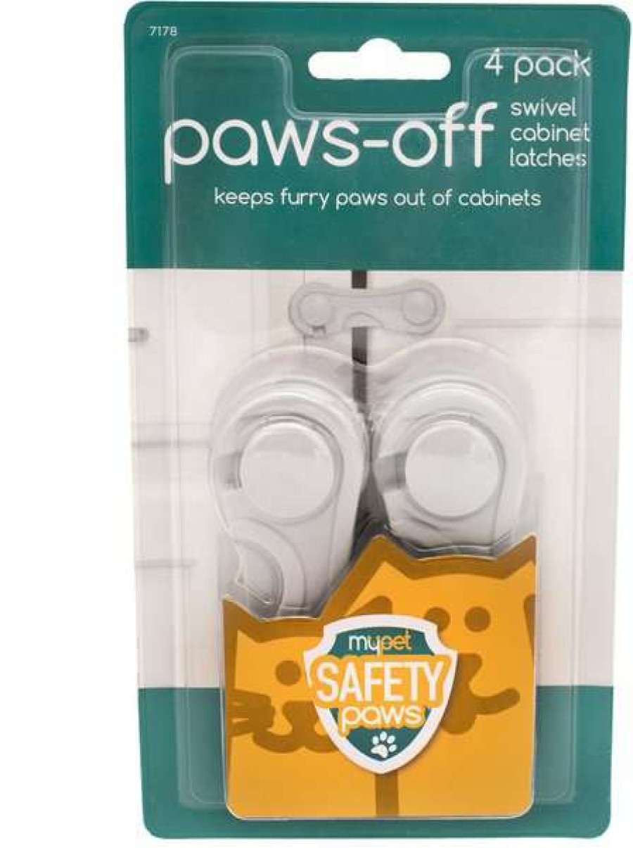 Cat * | Mypet Safety Paws Paws-Off Swivel Cabinet Latches For Dog & Cat, Gray, 4 Count Promotions