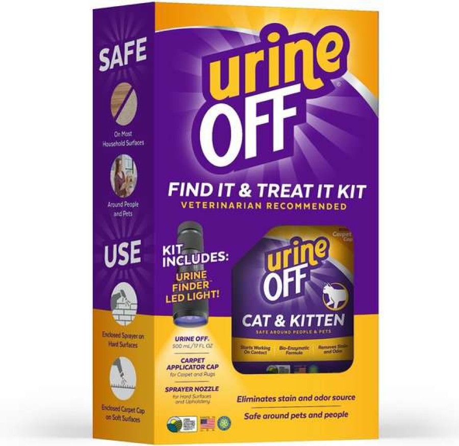 Cat * | Urine Off Find It & Treat It Kit Cat & Kitten Formula Stain & Odor Remover & Hi-Power Led Urine Finder Hot Sale