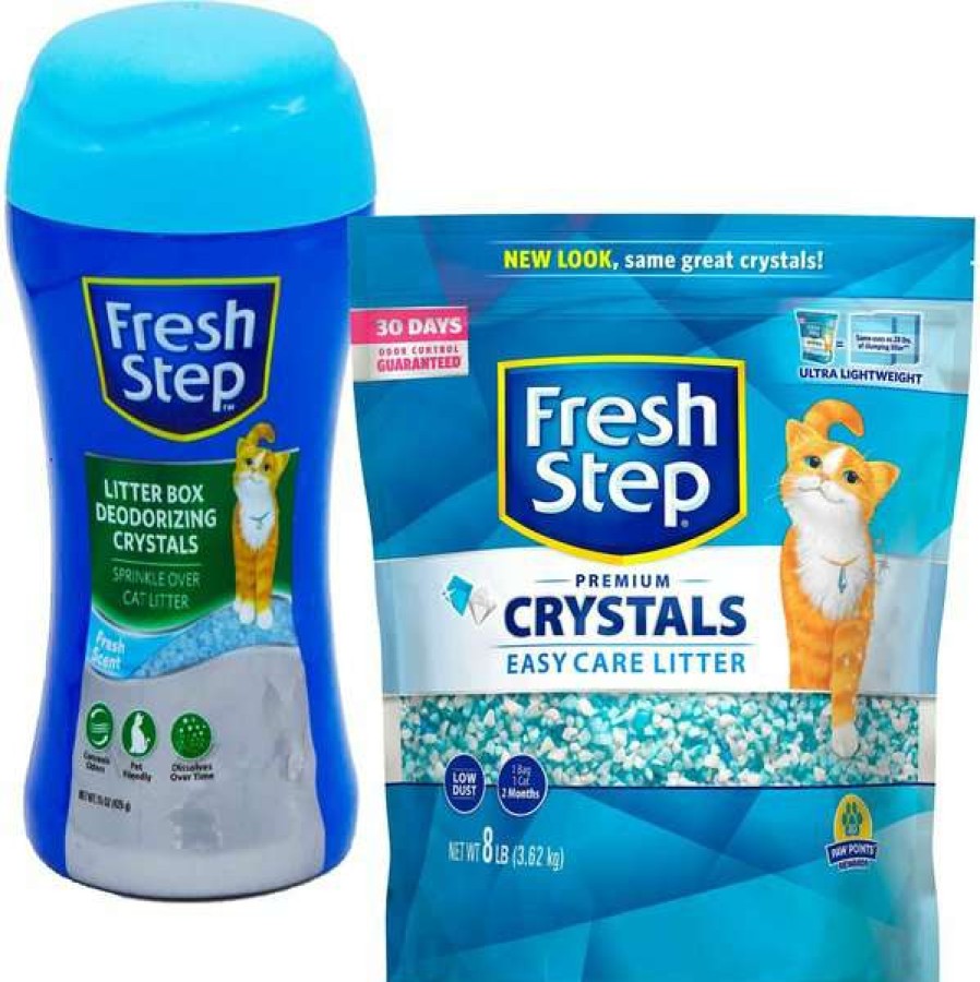 Cat * | Bundle: Fresh Step Fresh Scent Cat Litter Deodorizing Crystals, 15-Oz Bottle + Fresh Step Fresh Scented Non-Clumping Crystal Cat Litter, 8-Lb Bag Store