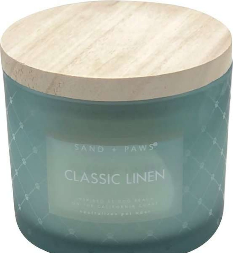 Home Goods * | Sand + Paws Print Matte Wrap Classic Linen Scented Candle, 12-Oz Jar Store