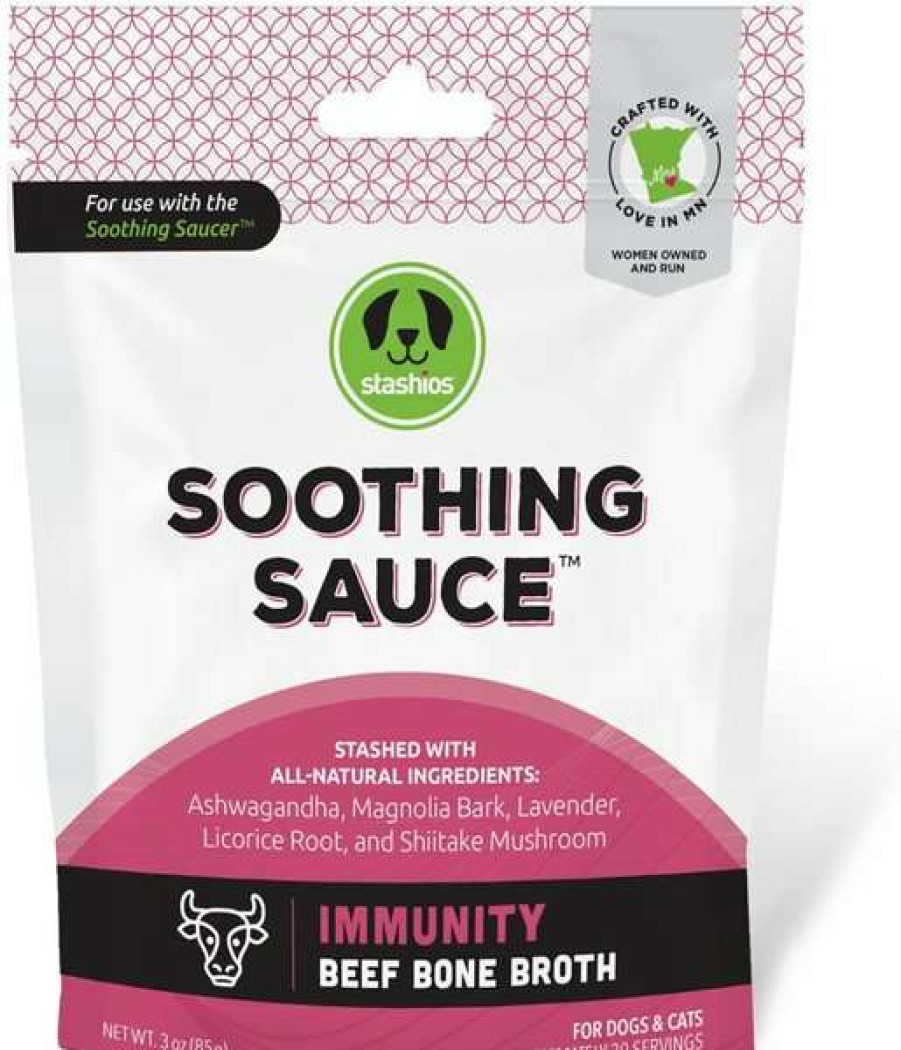 Cat * | Stashios Soothing Sauce Beef Flavor Immunity Powder Supplement For Dogs & Cats, 3-Oz Bag Hot Sale