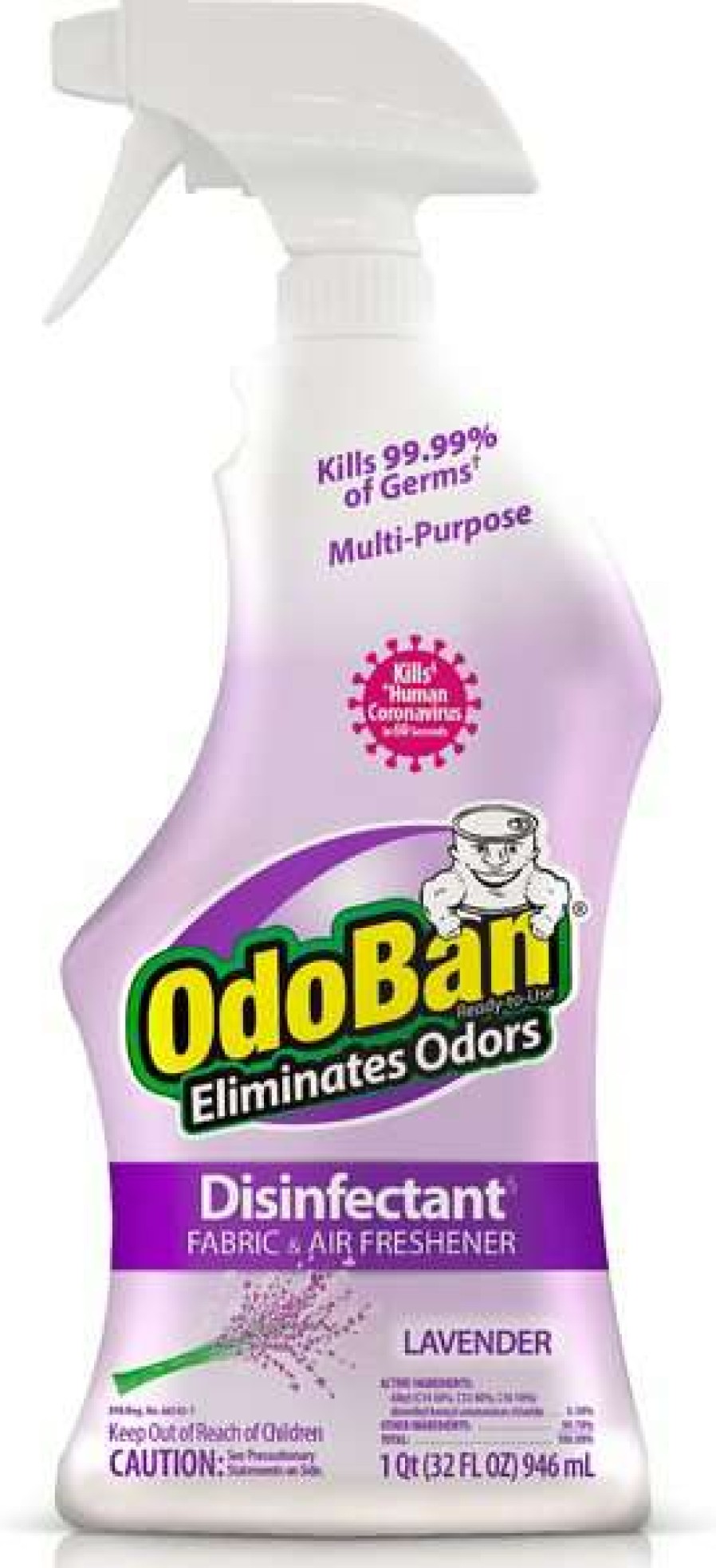 Cleaning & Potty * | Odoban Disinfectant Fabric & Air Freshener Spray, Lavender Scent, 32-Oz Bottle Promotions