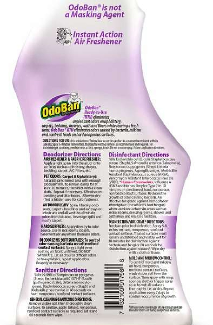 Cleaning & Potty * | Odoban Disinfectant Fabric & Air Freshener Spray, Lavender Scent, 32-Oz Bottle Promotions